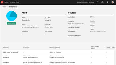 Admin Tool User Detail