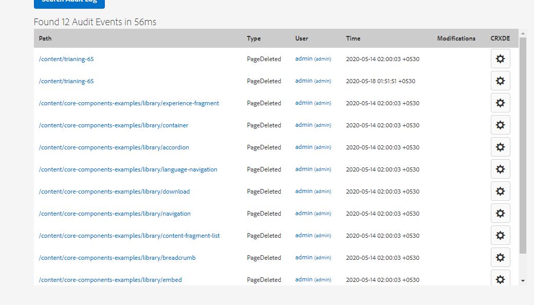 Solved How to generate report for deleted content in AEM. Adobe