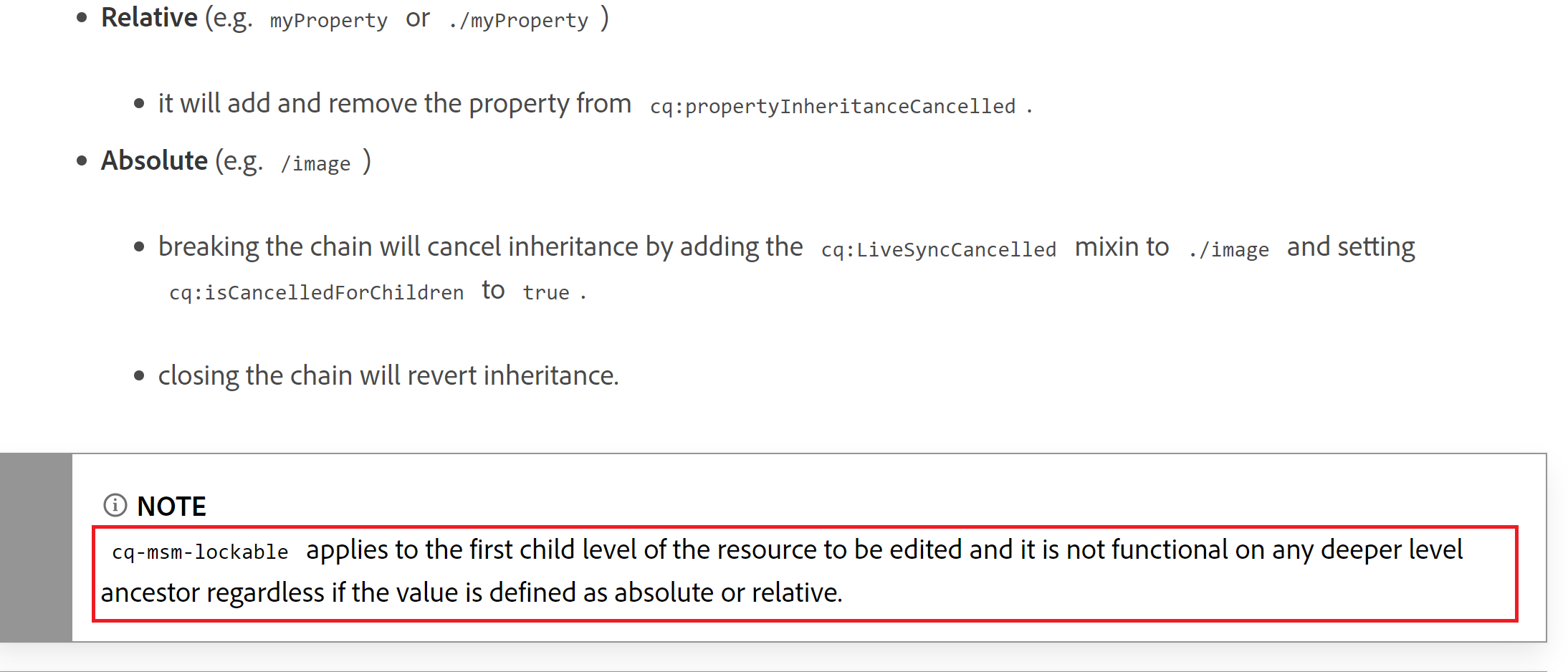 Solved Cq Msm Lockable For Properties In Subnodes Not Wor Adobe Experience League Community