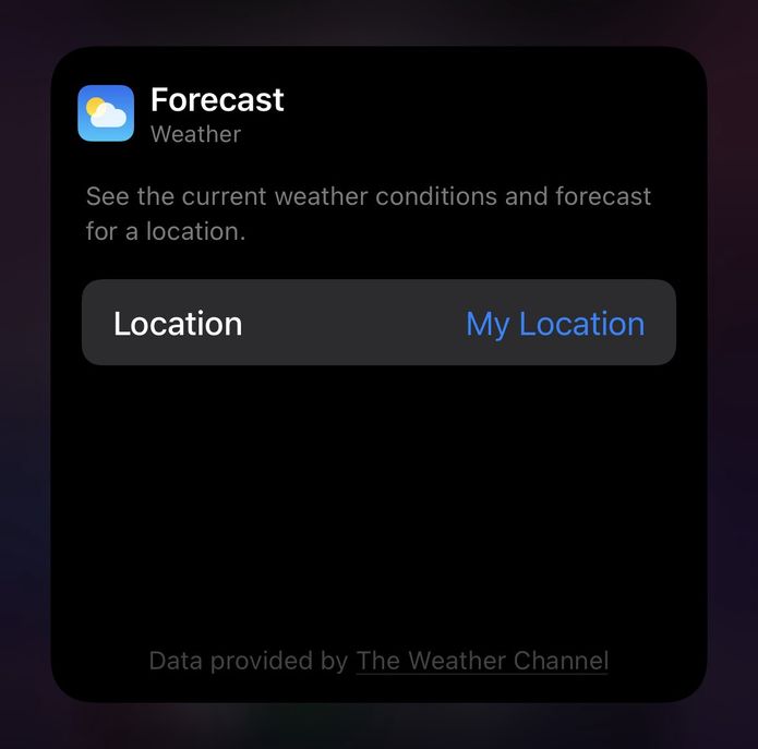 Figure 3: Location for widget