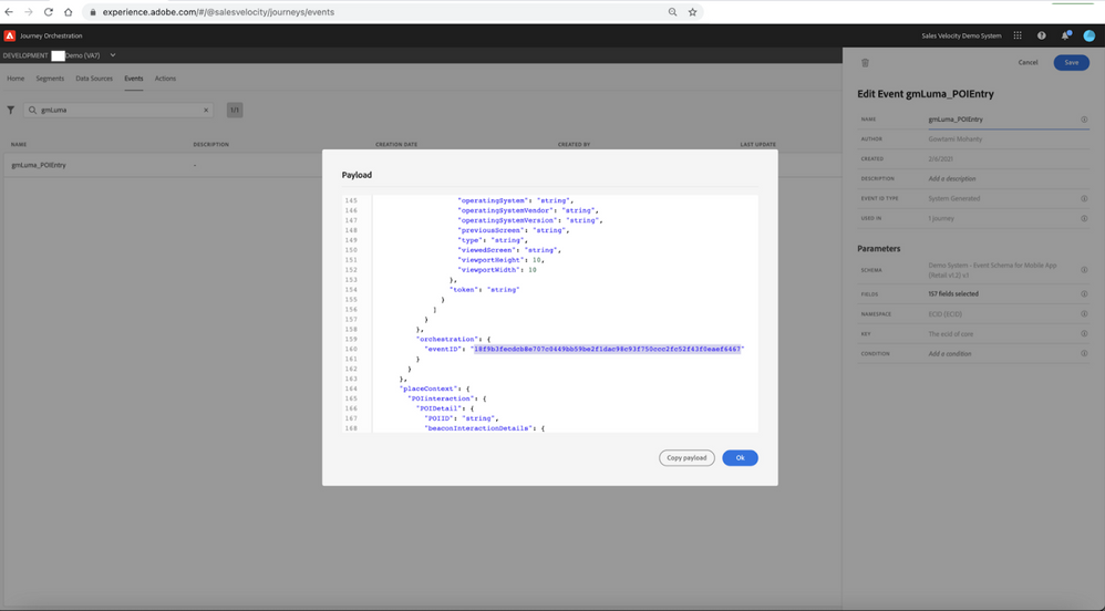 Figure 7: Journey Orchestration event to capture POI entry based on the device location