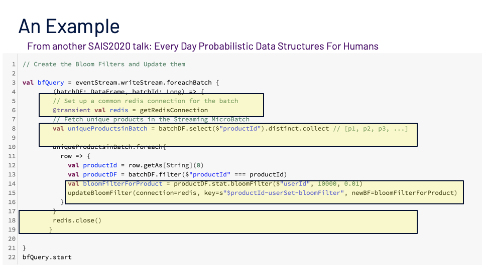 Figure 11: Example showing efficient use of foreachBatch