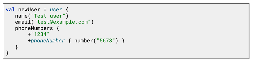 Figure 3: A new user build with the Kotlin DSL