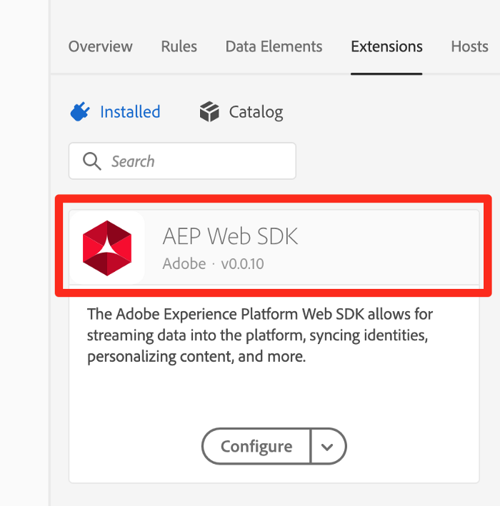 Figure 3: Deploying Adobe Experience Platform Web SDK extension in Adobe Experience Platform Launch.