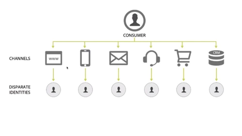 Figure 2: The customer “identity crisis” resulting from multiple fragments of a profile created with all of a consumer’s interaction with a brand.