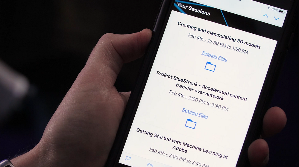 Figure 3: Mobile app screen for Adobe Tech Summit.