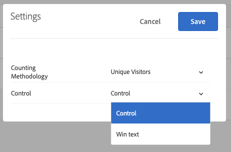 Control dropdown from Target Reports screen
