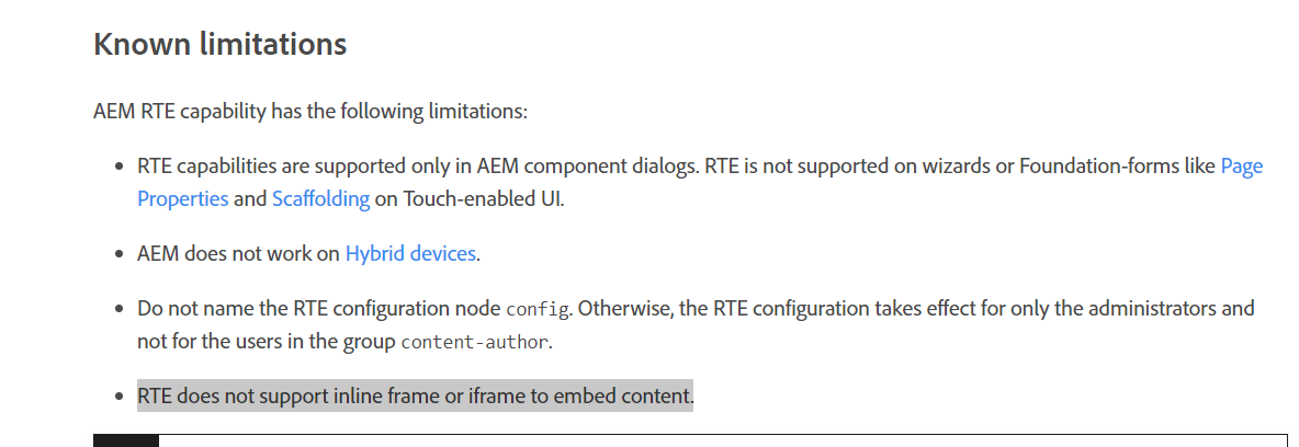 Solved: In RTE I want to add some html tag - Adobe Experience League  Community - 568714