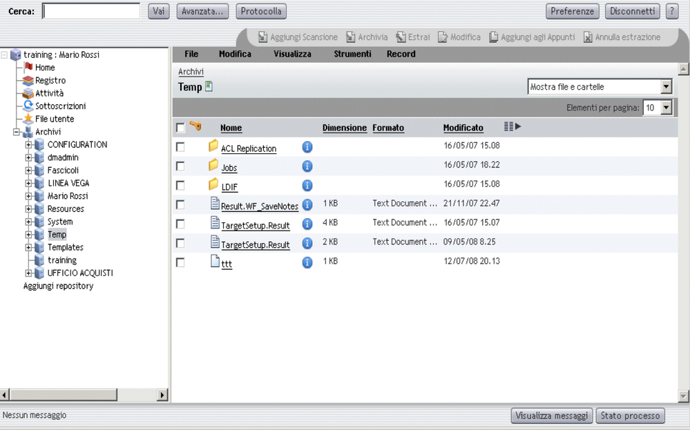 The old client application based on Documentum Webtop