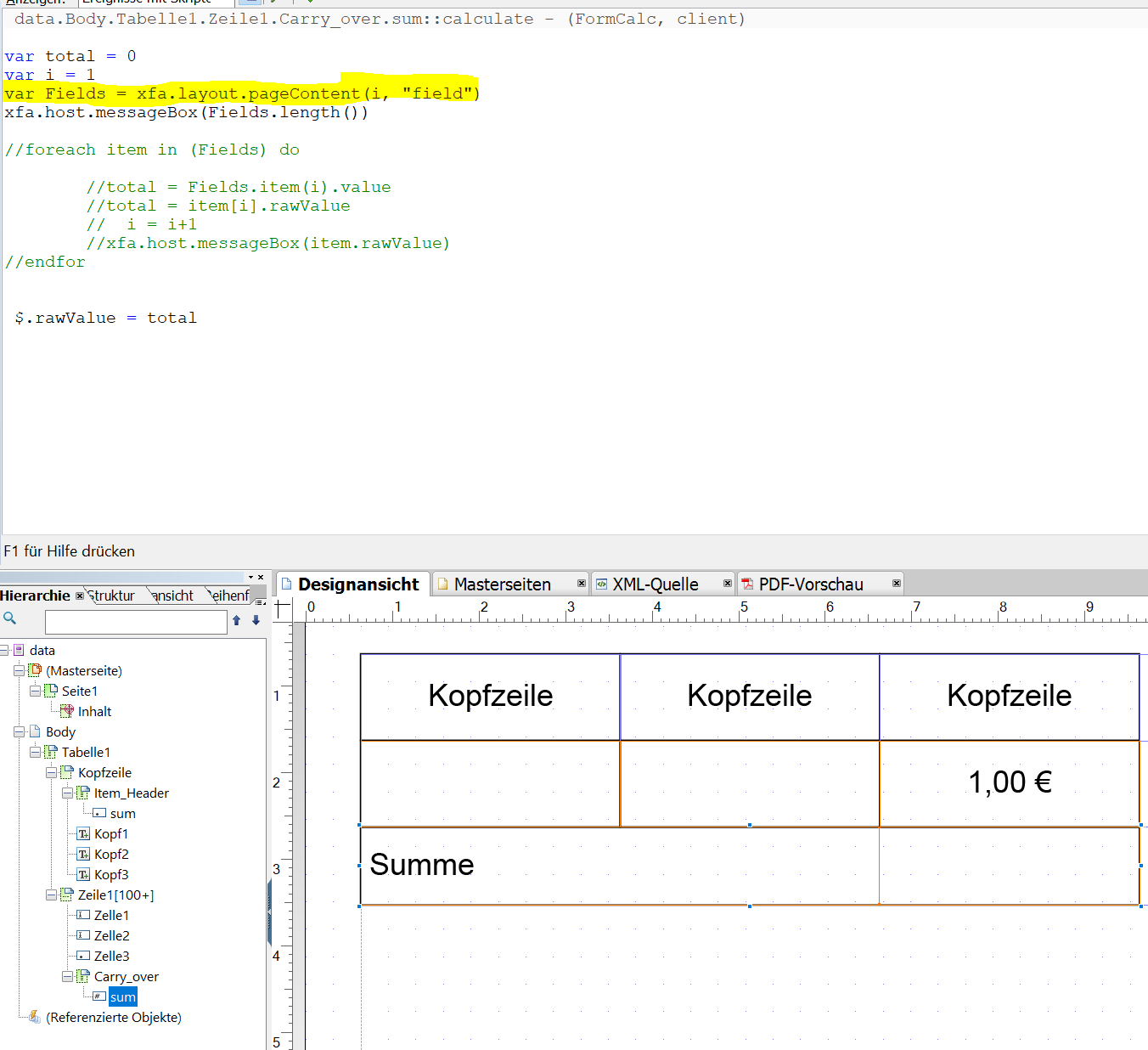 Adobe Forms subtotal with formcalc Adobe Experience League Community