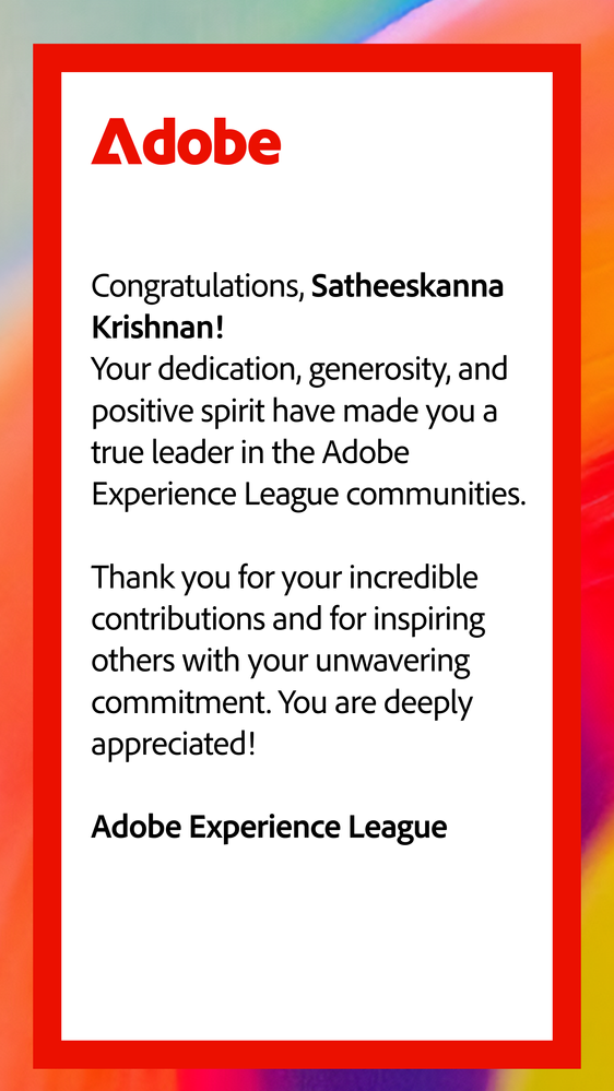 2025_Experience_League_community_team_assets_Community_Member_of the_year-Satheeskanna Krishnan-2.png